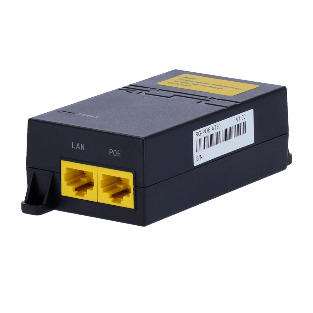 Ruijie Enterprise Inyector PoE Pasivo Ruijie de alta potencia.