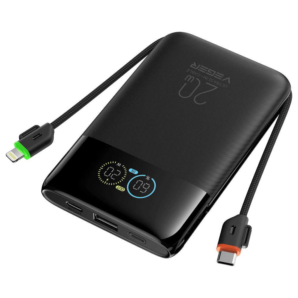 Veger Power Bank con pantalla LCD Negro