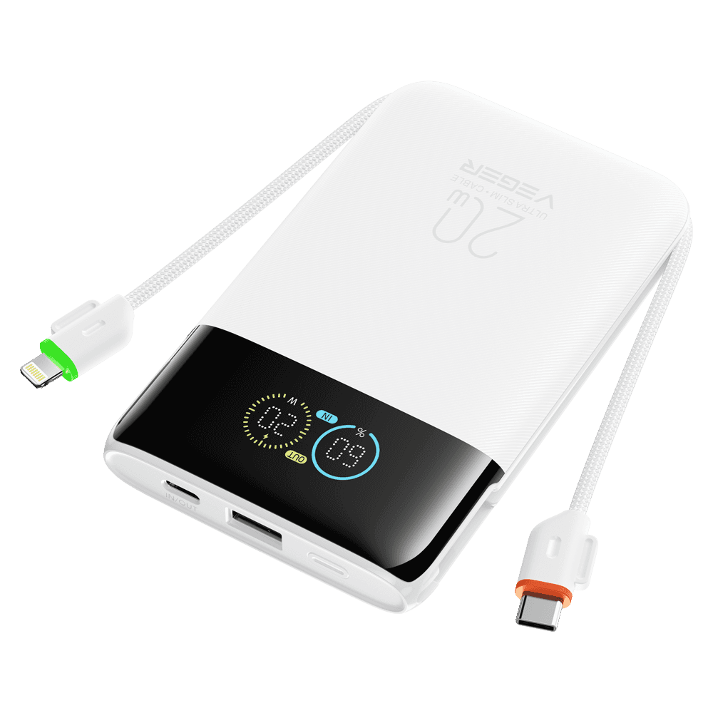 Veger Power Bank con pantalla LCD Blanco