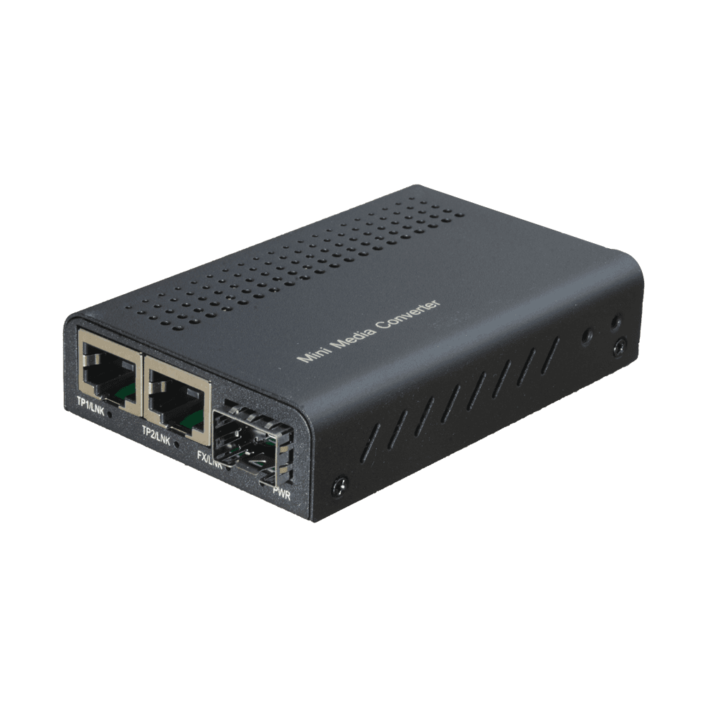 Marca Blanca Conversor de medios Gigabit con 2x RJ45 y 1x SFP